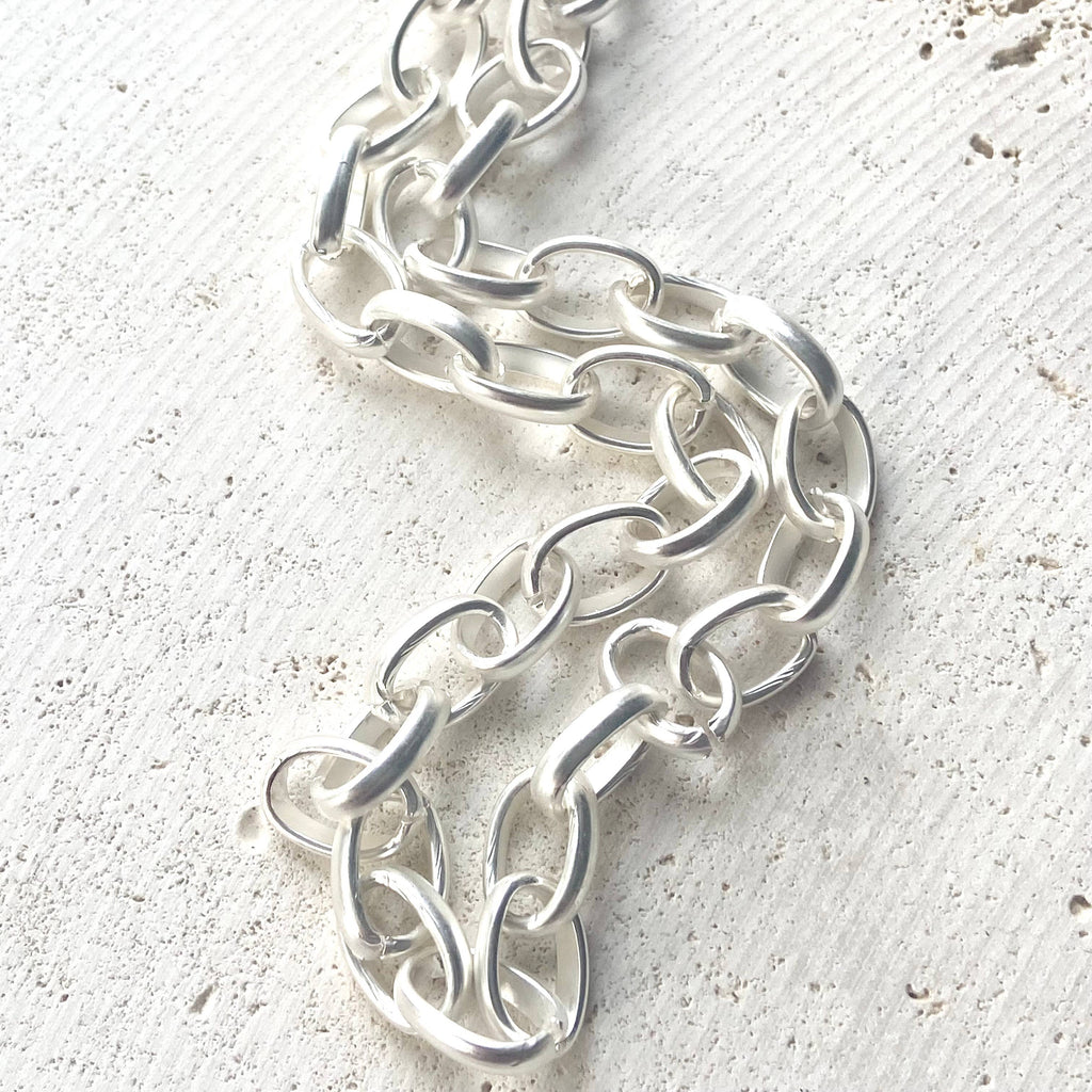 Chunky Matte Silver Necklace