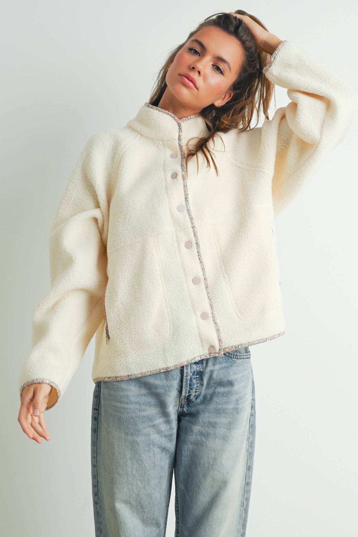 Serenity Cozy Sherpa Snap Jacket