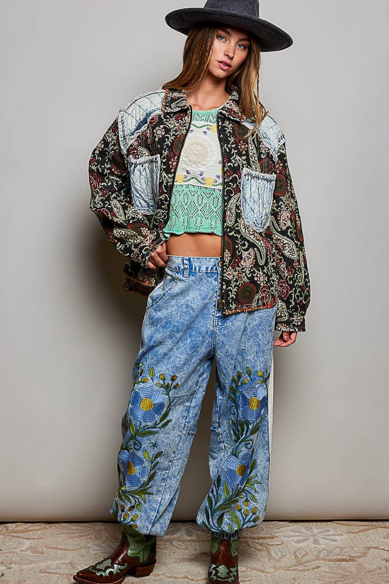 Valentina Vintage Jacquard Patch Jacket