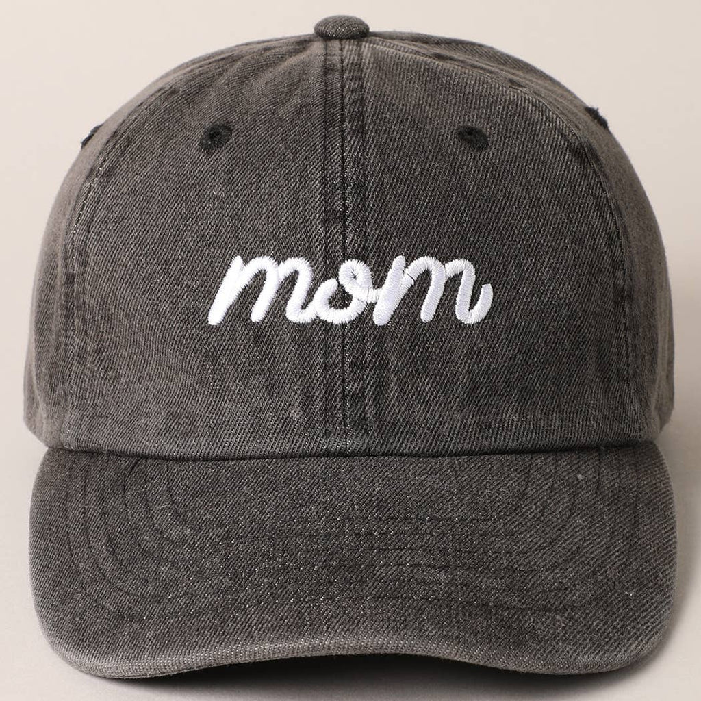 Mom Text Embroidery Cap