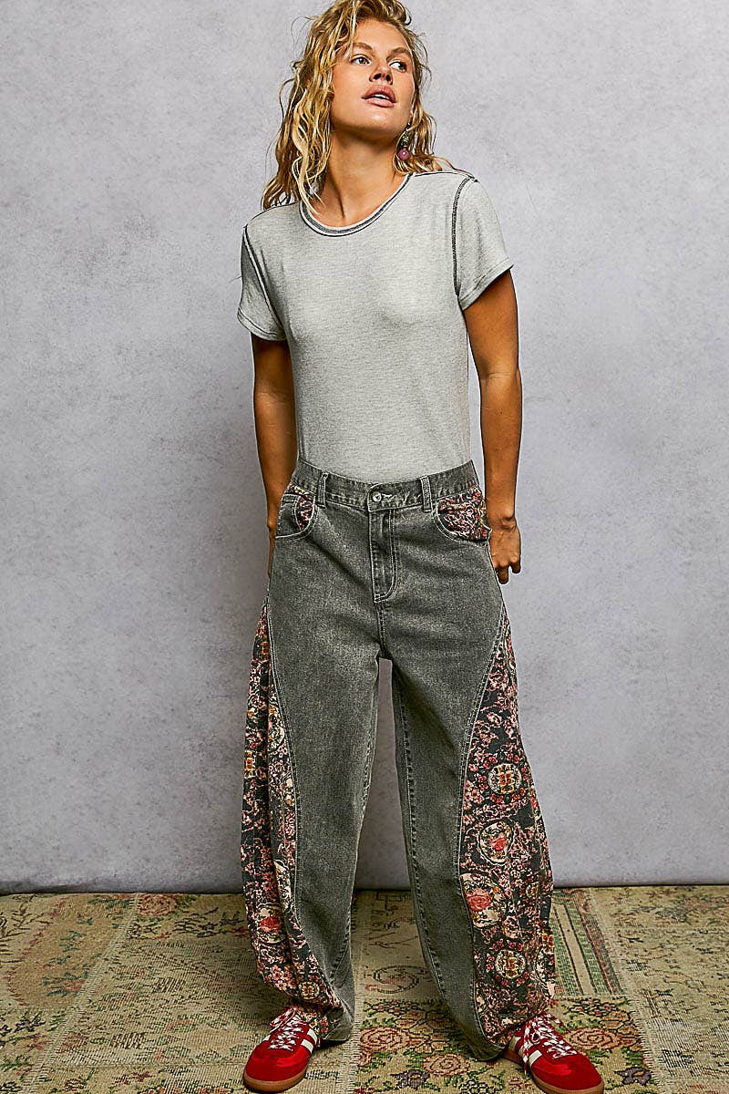 POL Short Sleeve Stitch Rib Knit Top