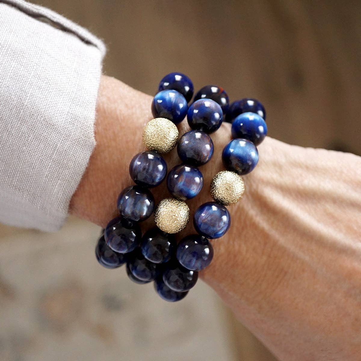 Chunky Beaded Stretch Bracelet Set – Fall Glow
