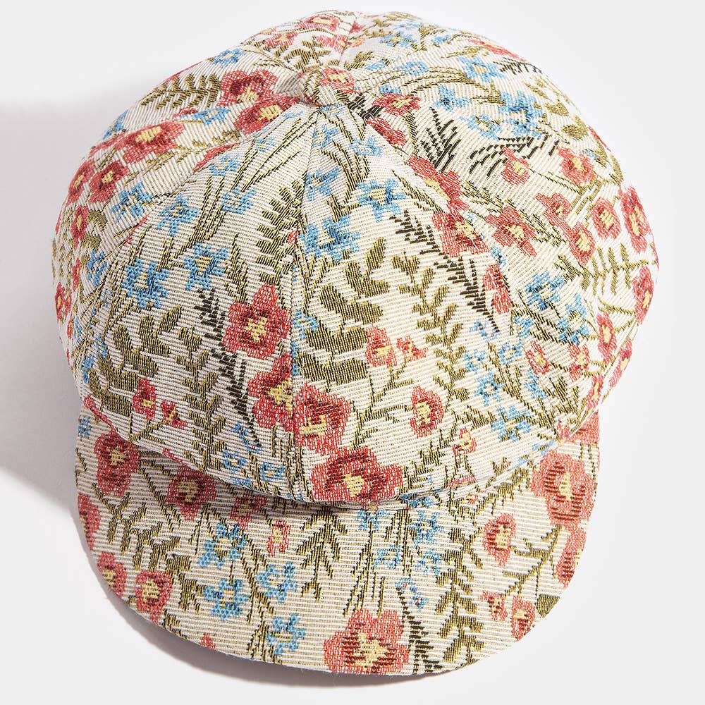 Marielle Floral Tapestry Newsboy Cap
