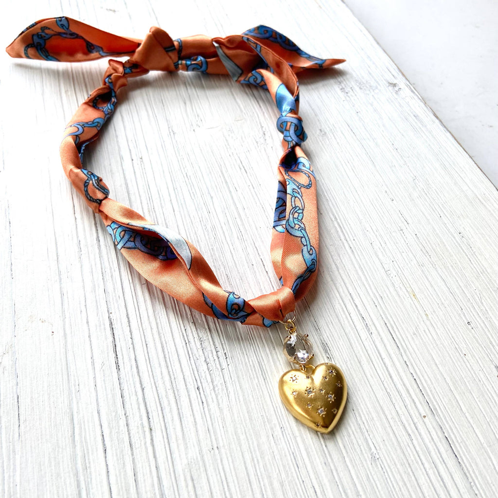 Van Gough Scarf Necklace w/ Charms + Pendants