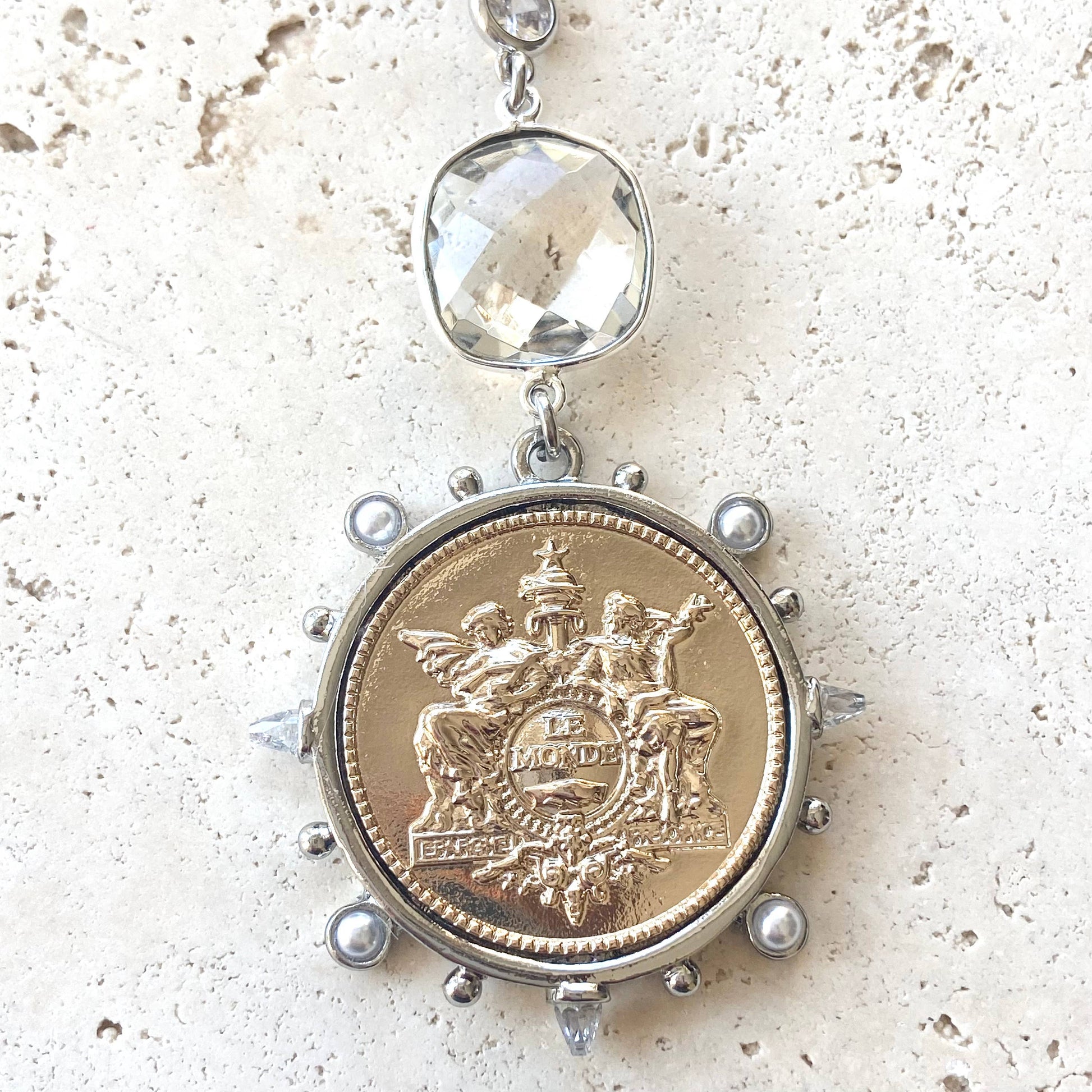 Two-Toned Coin Medallion Necklace