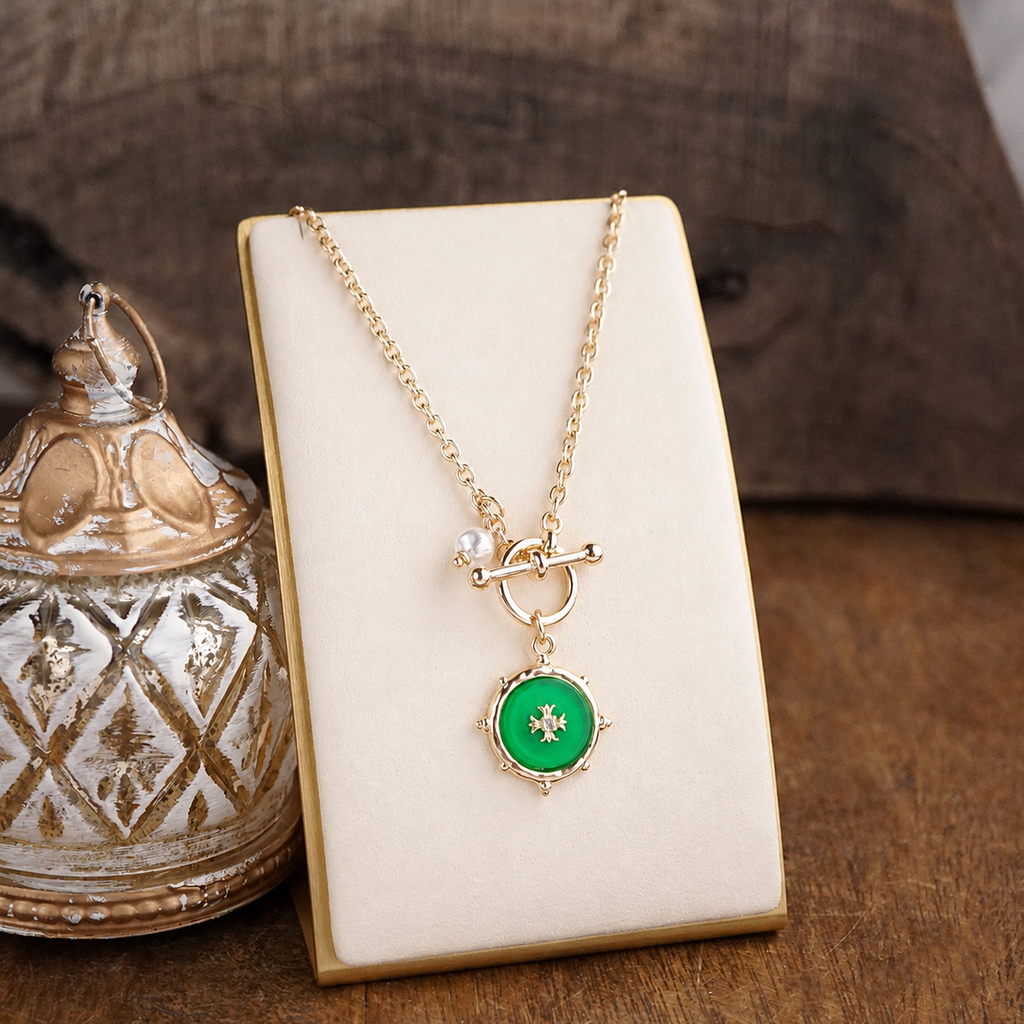 Desert Halo – Cross Medallion Toggle Necklace