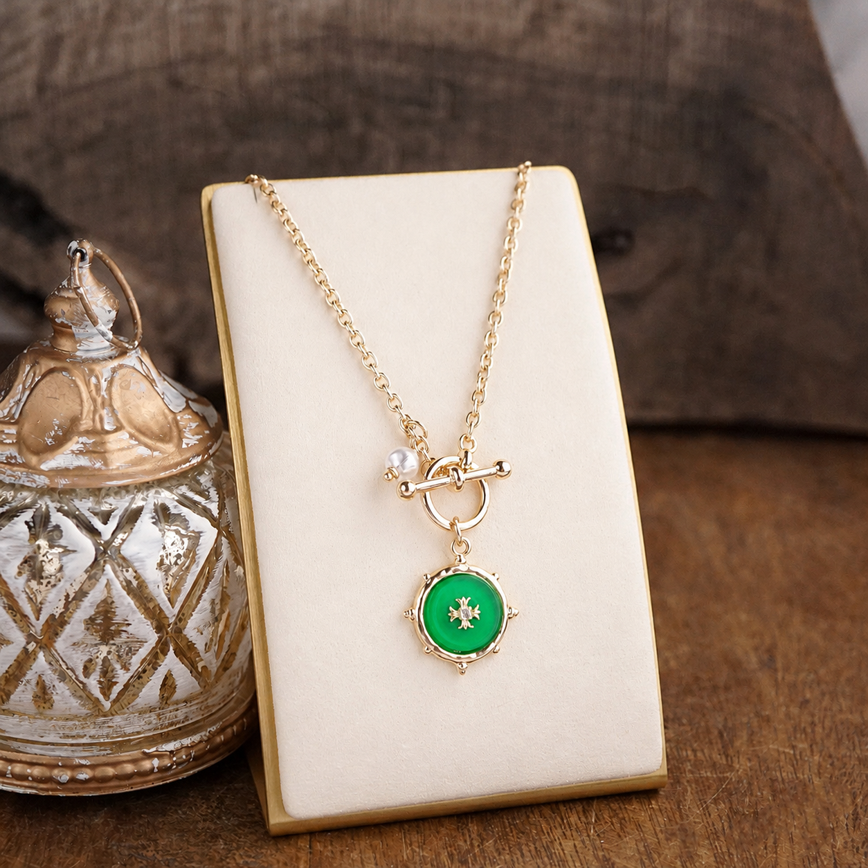 Desert Halo – Cross Medallion Toggle Necklace