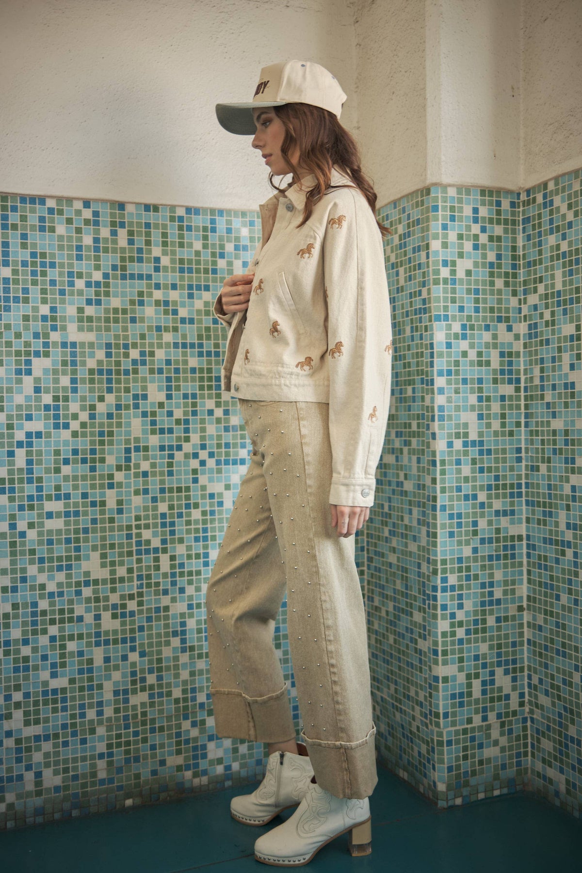 Estelle Studded Cuff Jeans