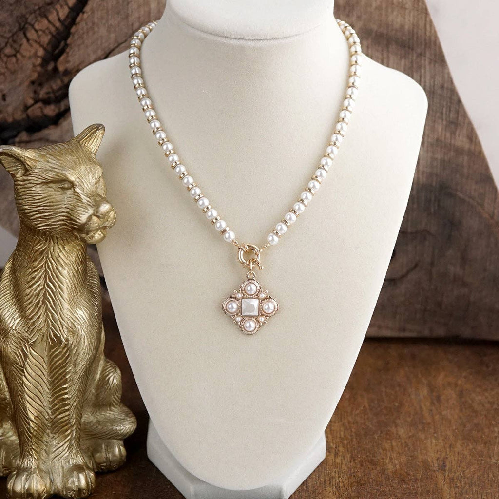 Pearl Cross Pendant Necklace – Pearl Mosaic