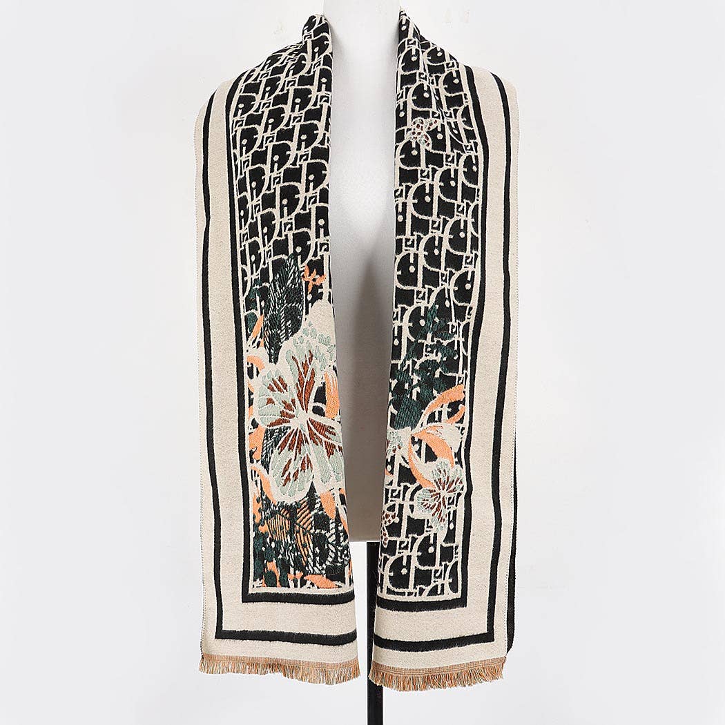 Delphine Lattice Floral Scarf