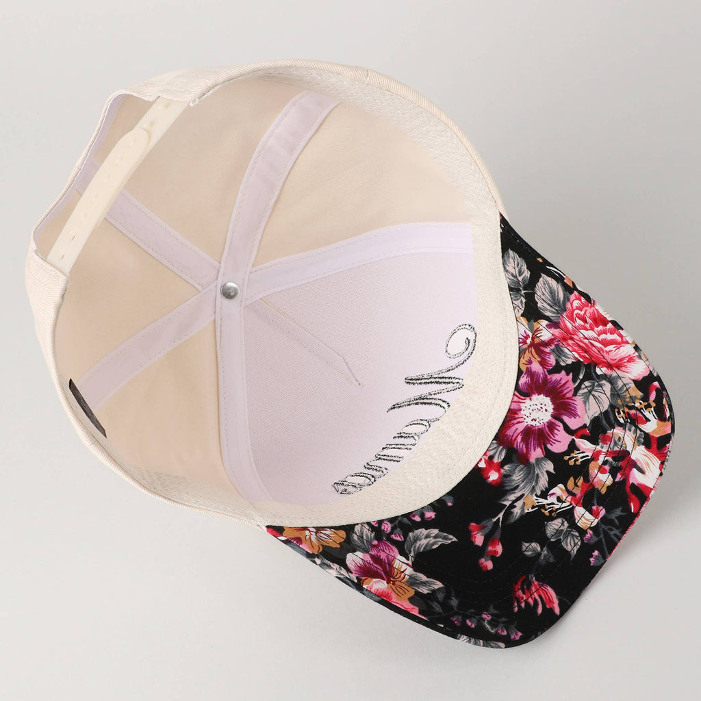 Mama Embroidery Floral Two-Tone Trucker Hat