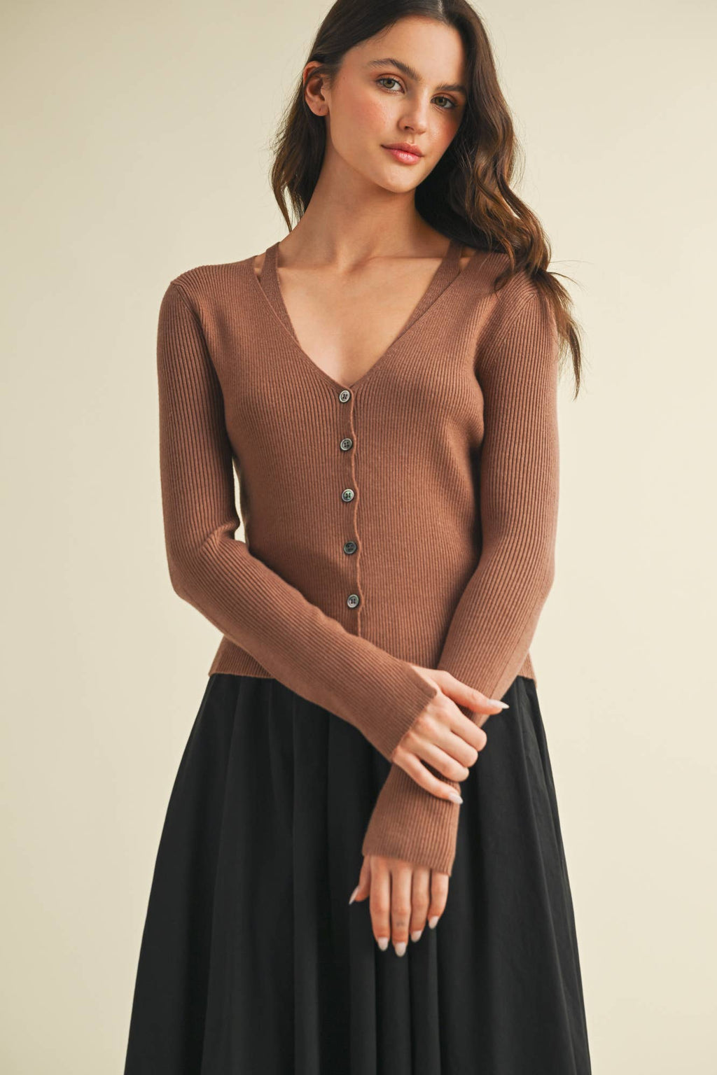 Laura layered cut out cardigan