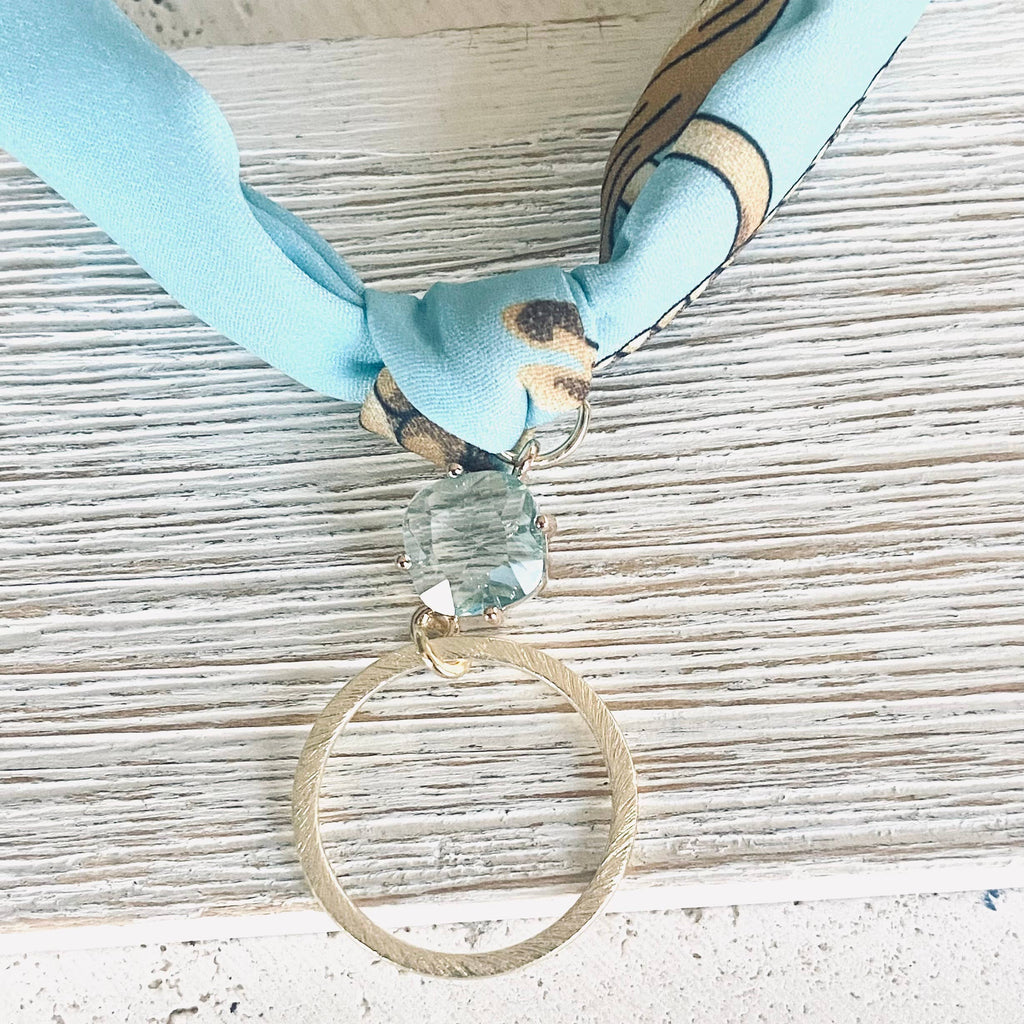 Scarf Necklace w/ Charms + Pendants