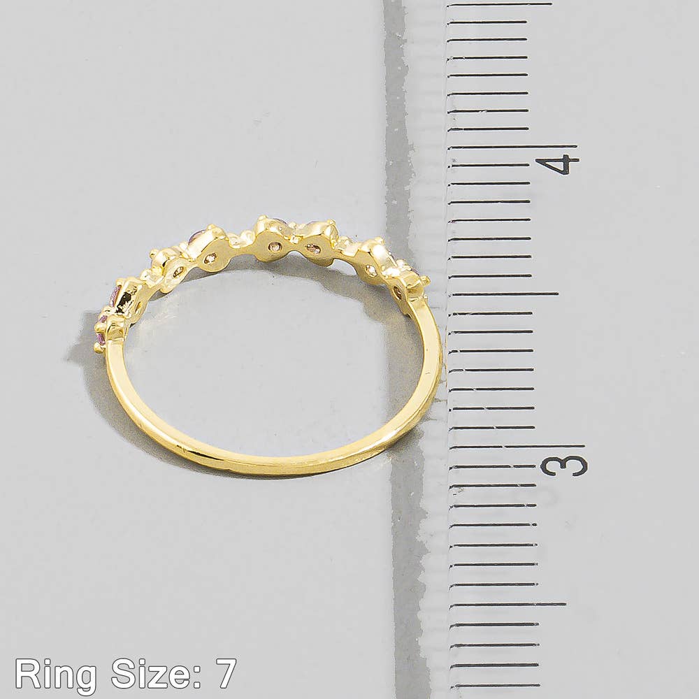 Cz Round Stone Pave Semi Eternity Band Ring