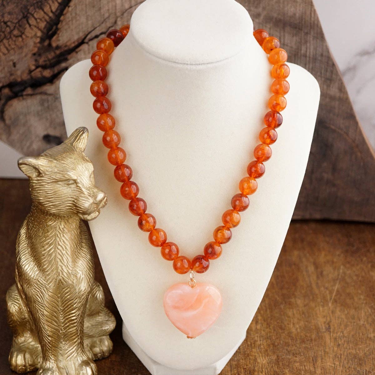 Sweet Tides Chunky Beaded Heart Necklace