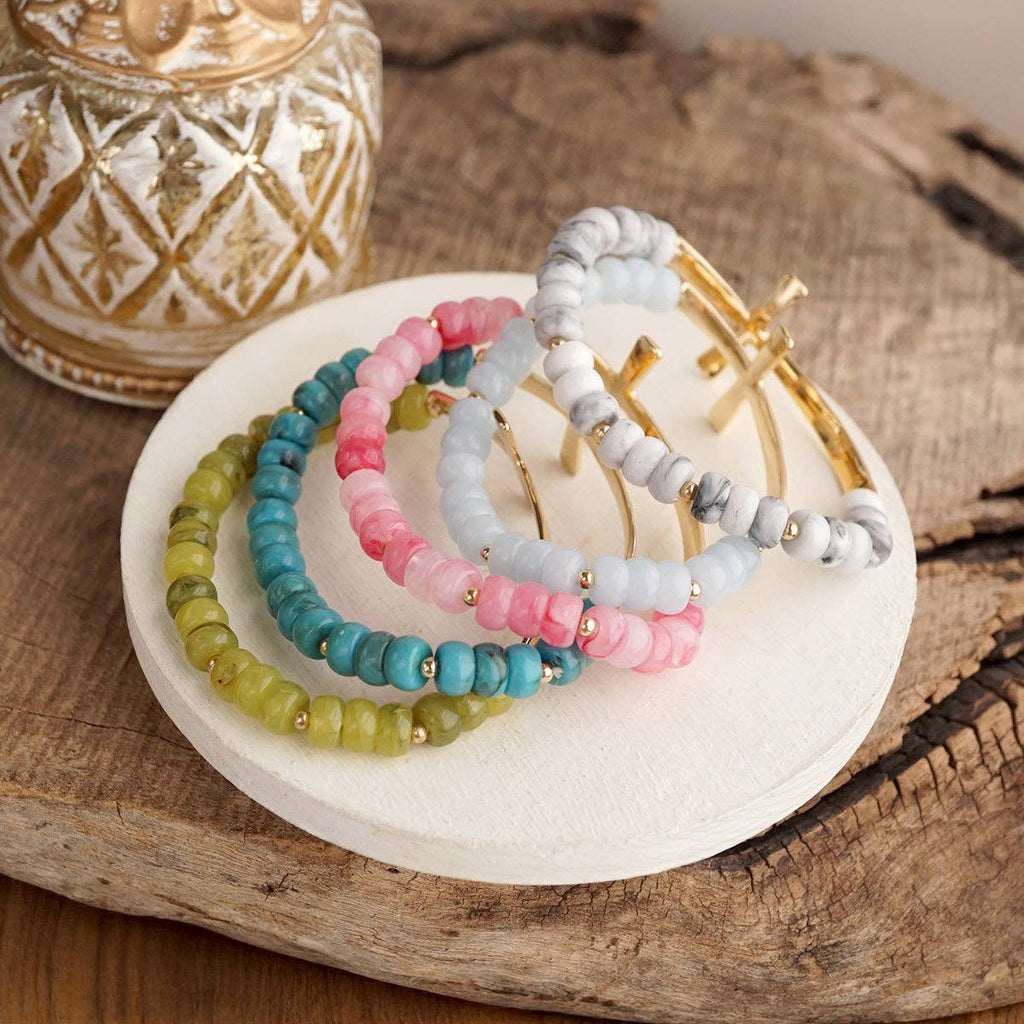 Faithful Pop – Rondelle Acrylic Cross Bracelet