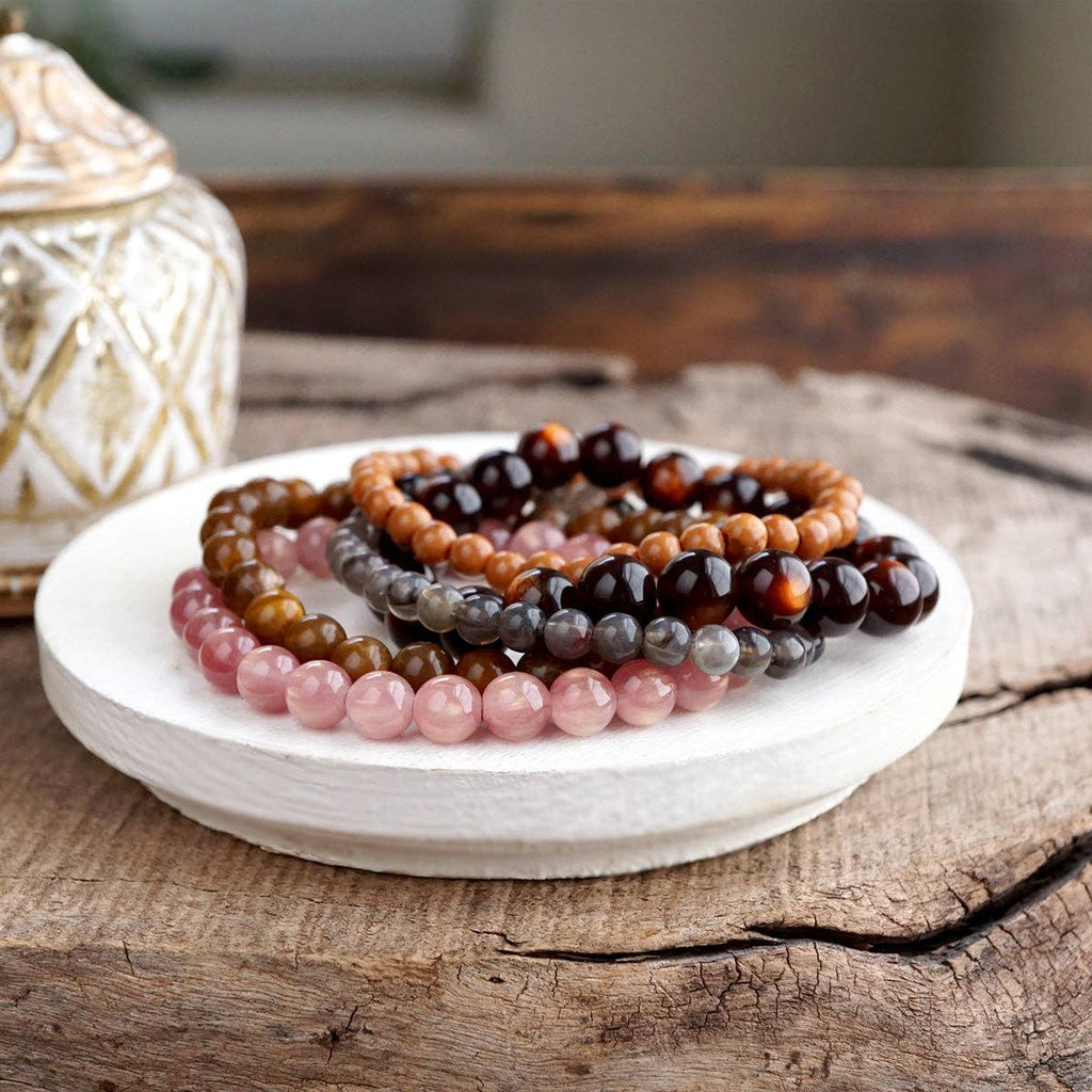 Acrylic Beaded Stretch Bracelet Set – Fall Canyon Mix