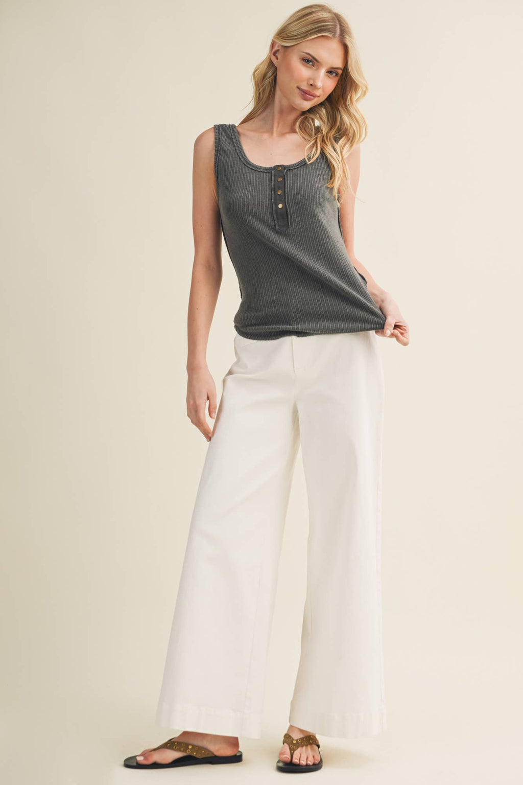 Deconstructed Vertebral Seam Ribbed Top
