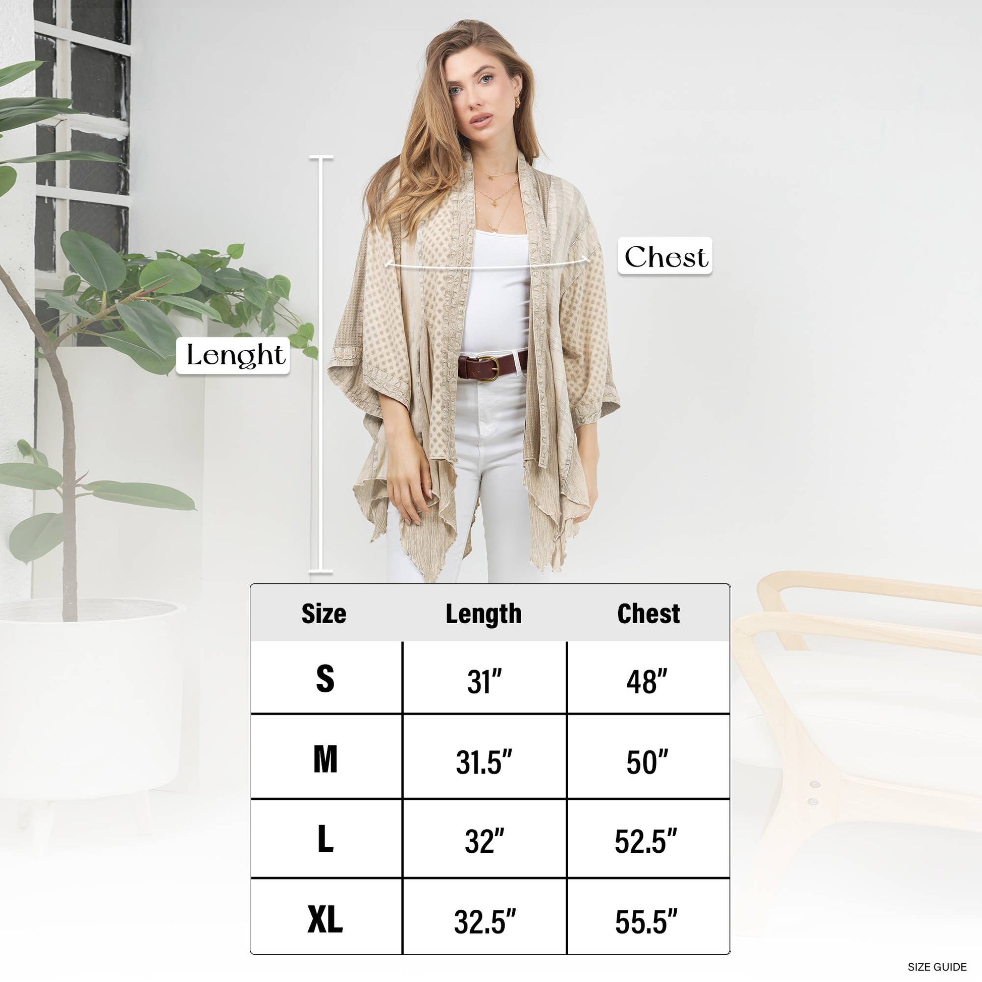Boho Summer Lightweight Mixed Pattern Kimono Shrug Top