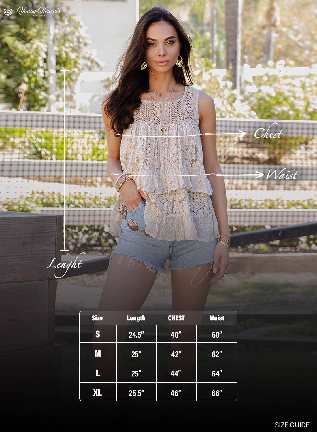Boho Tiered Lace Bestselling Top /Luna