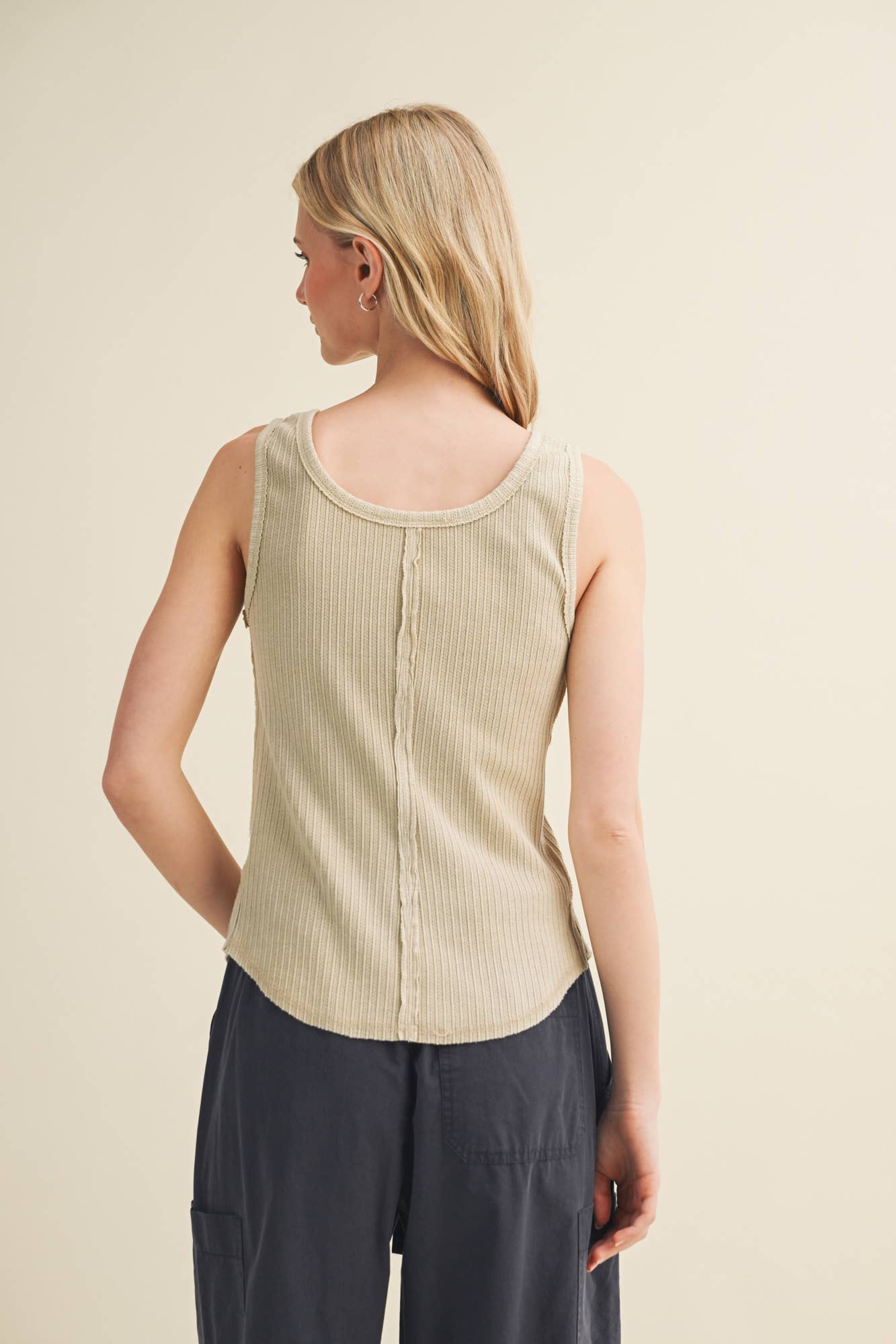 Deconstructed Vertebral Seam Ribbed Top