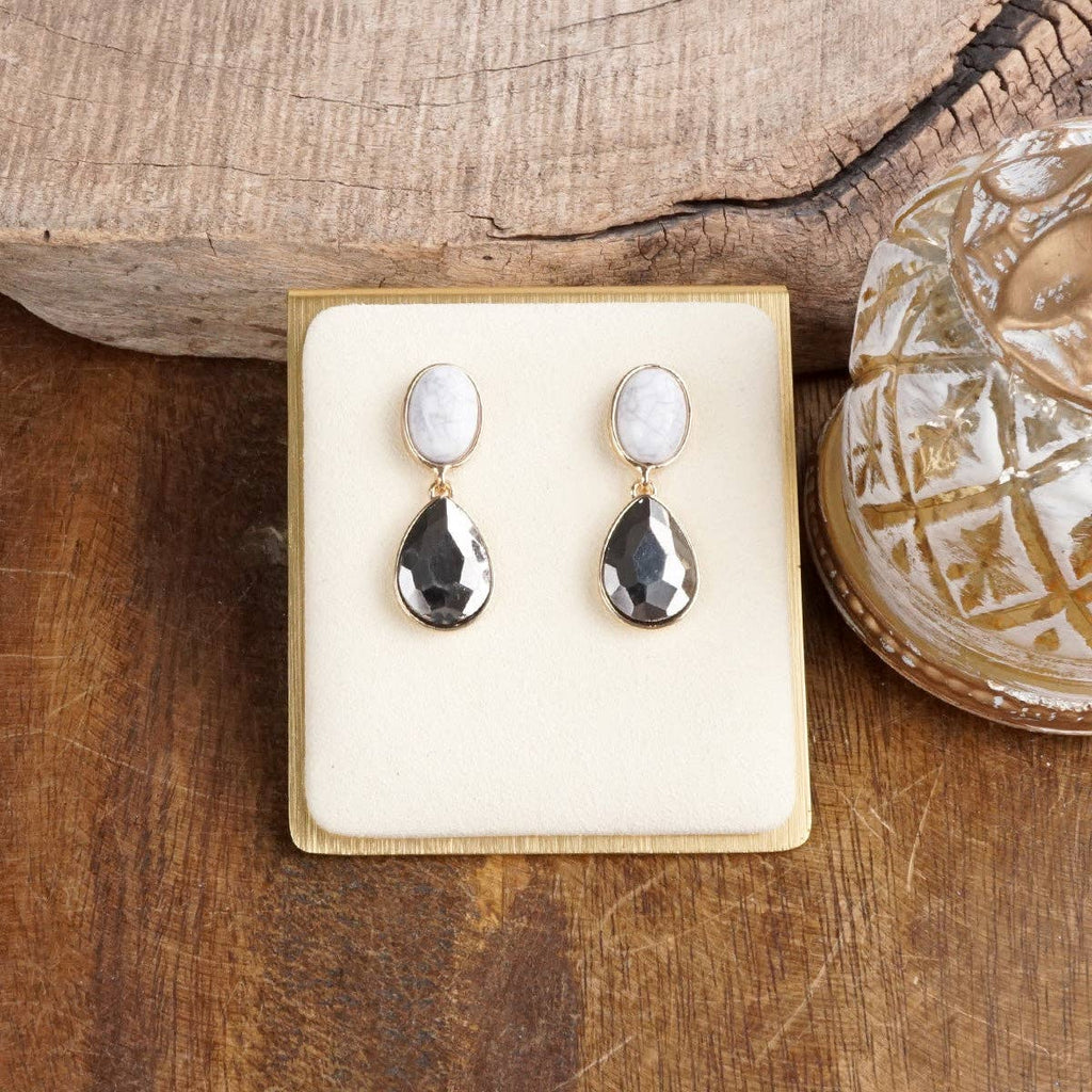 Moonlit Grace – Classic Teardrop Jeweled Statement Earrings