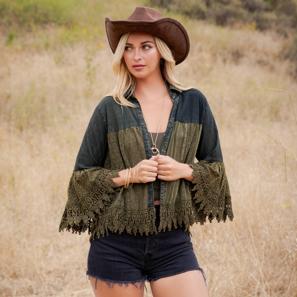 Juniper Crochet Lace Bell Sleeve Jacket