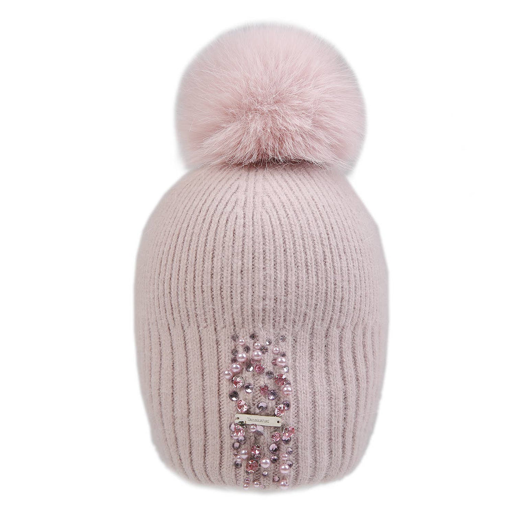 Decorative Perlies Accent Pompom Hat SD120