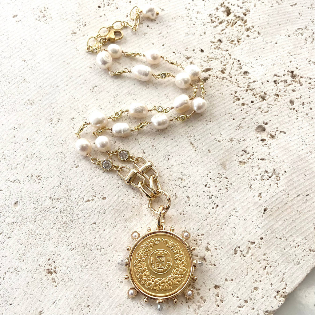 Pearl Medallion Necklace