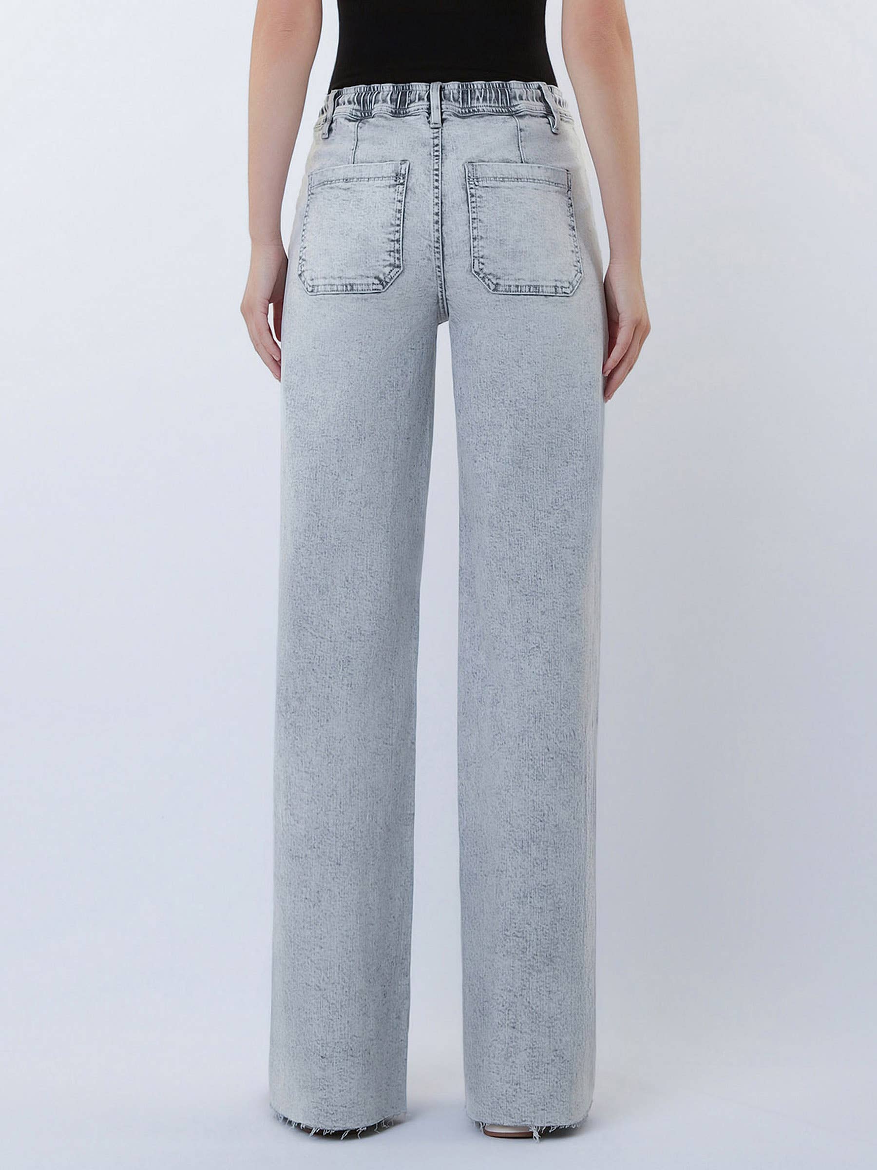Marlow High Rise Drawstring Wide Leg Jeans