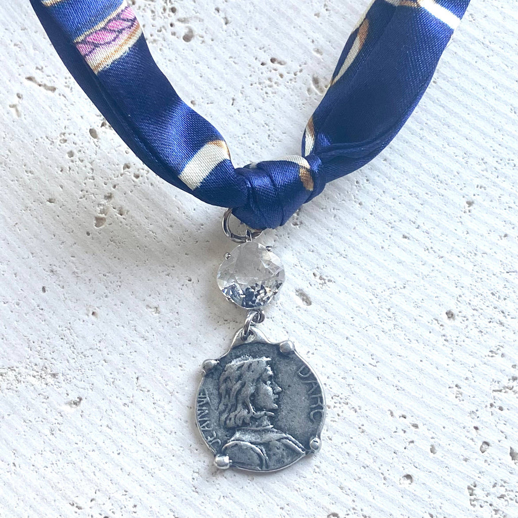 Scarf Necklace w/ Charms + Pendants