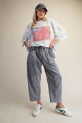 Easel Ditsy Printed Washed Terry Pants