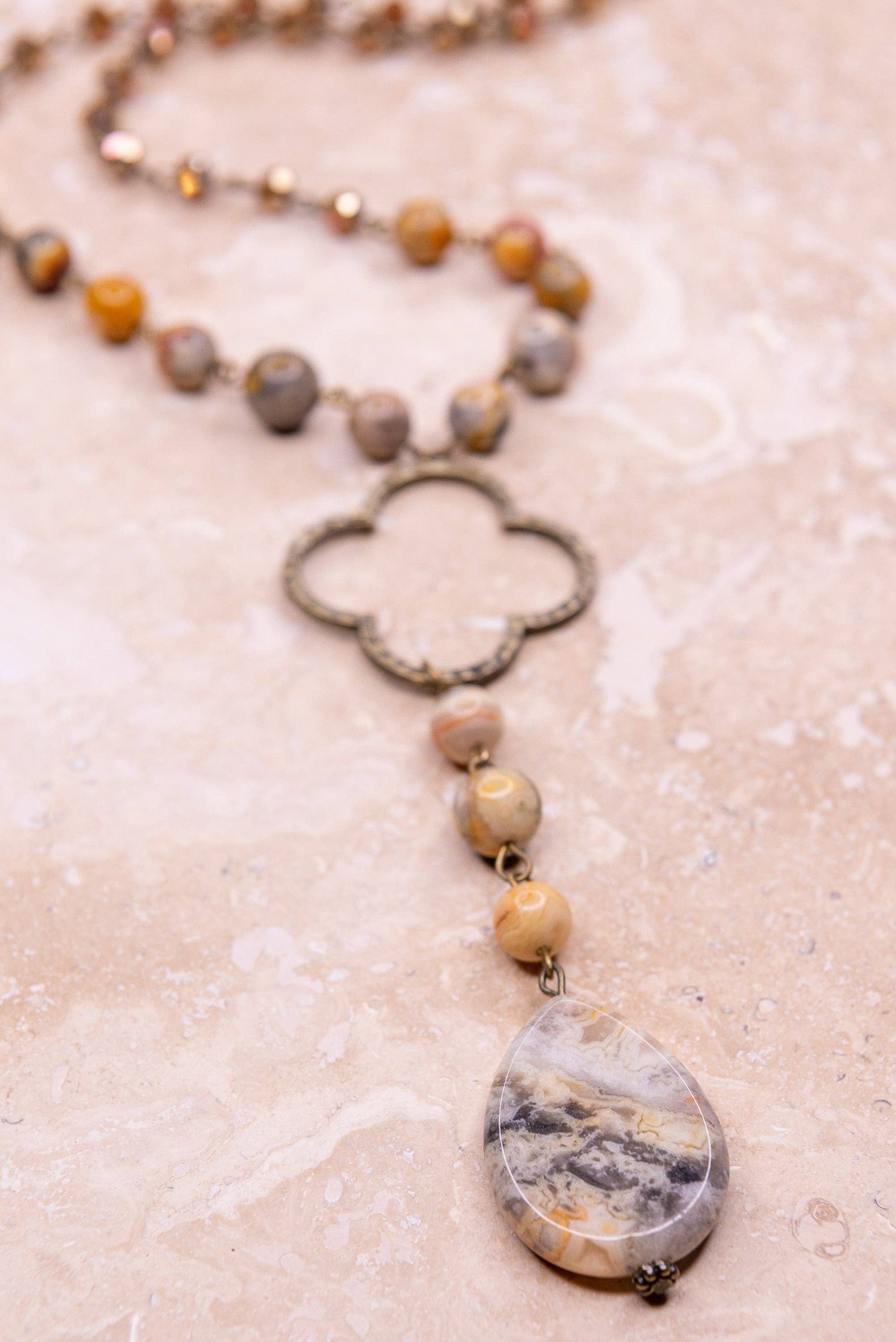 Boho Necklace Alani Necklace in Taupe