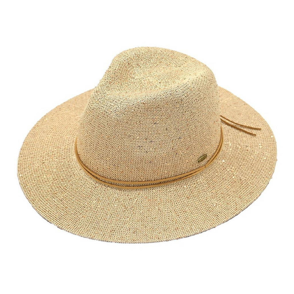 Sequined Knitted Panama Hat