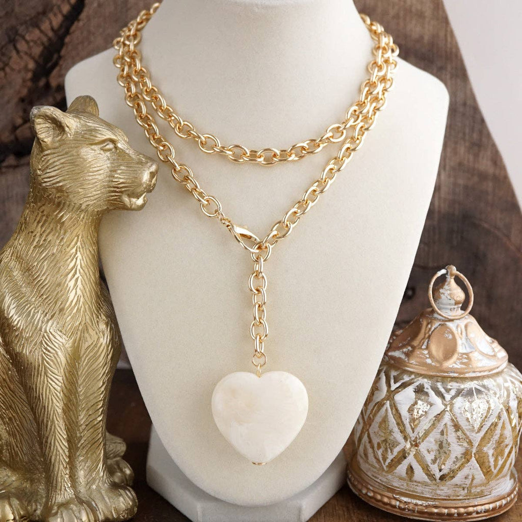 Sugarheart Shine – Puffy Acrylic Heart Chain Necklace