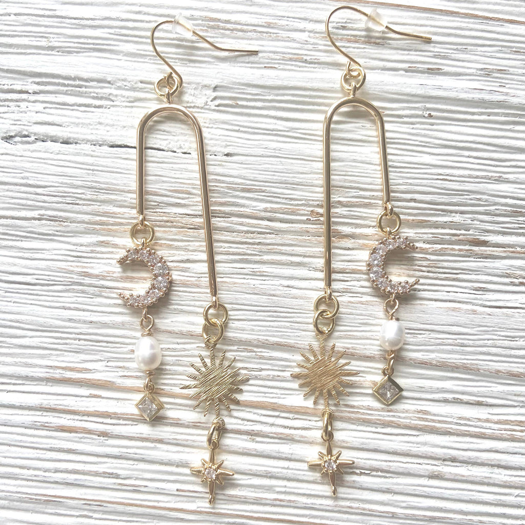 Sun + Moon Celestial Boho Earrings