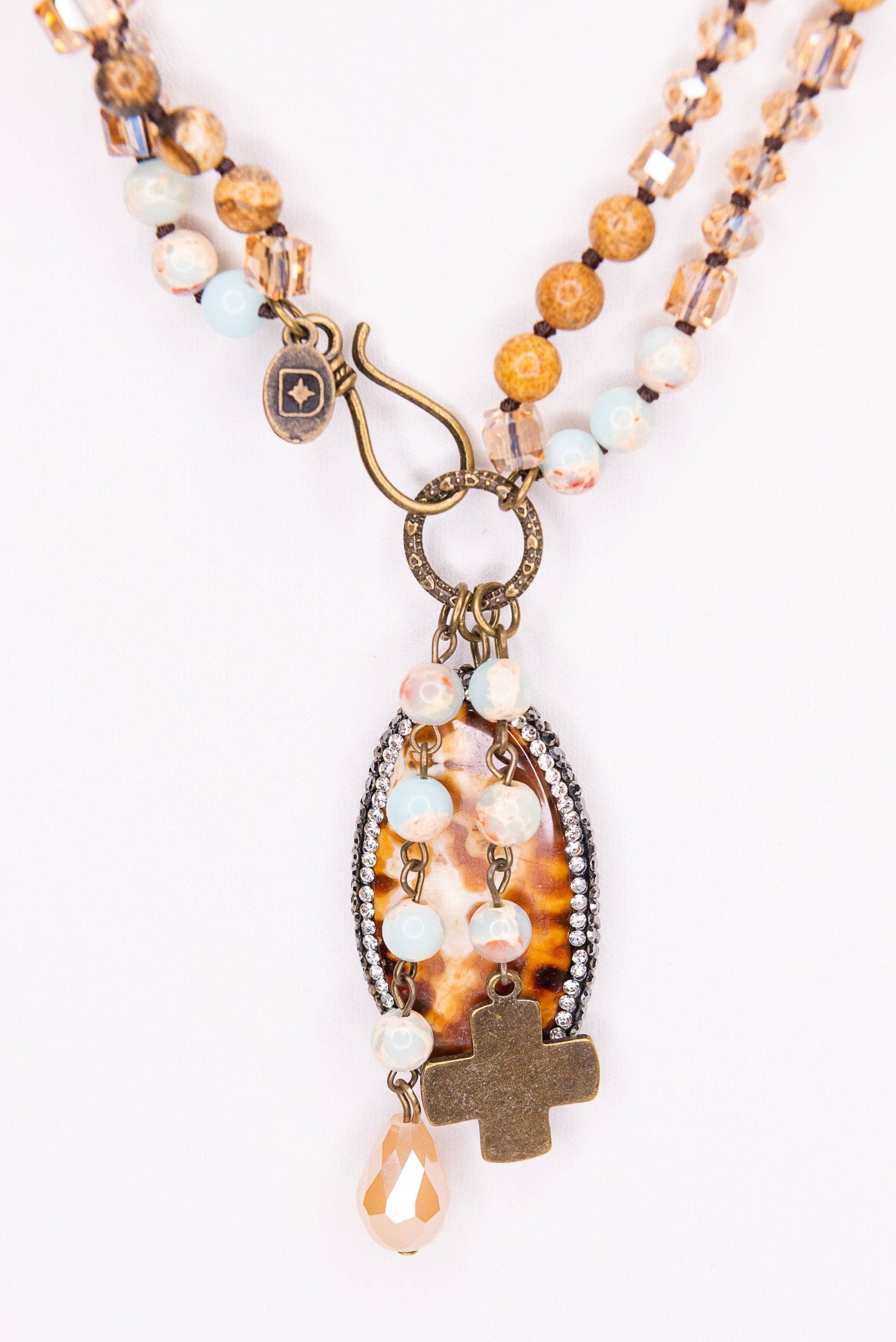 Boho Necklace in Amazonite and Jasper/Emma