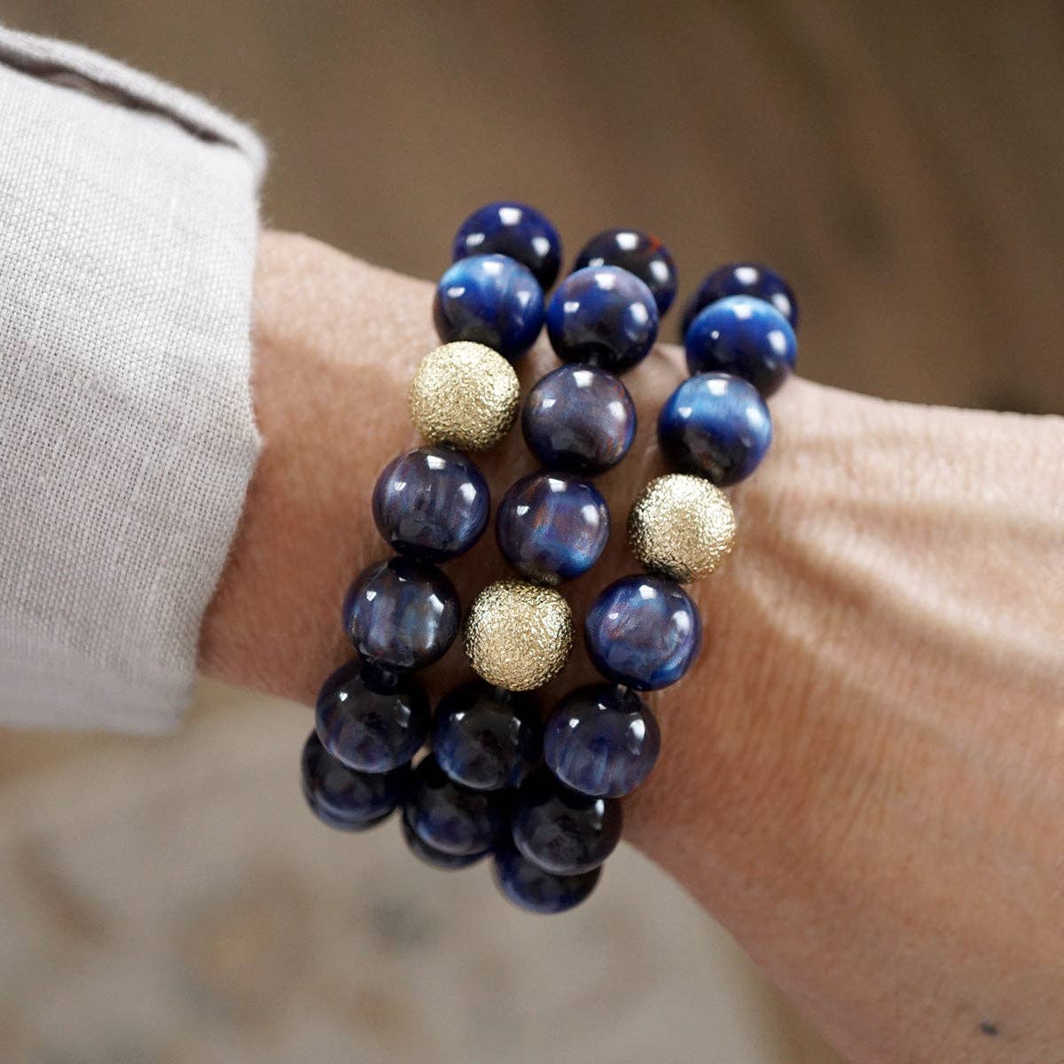 Chunky Beaded Stretch Bracelet Set – Fall Glow