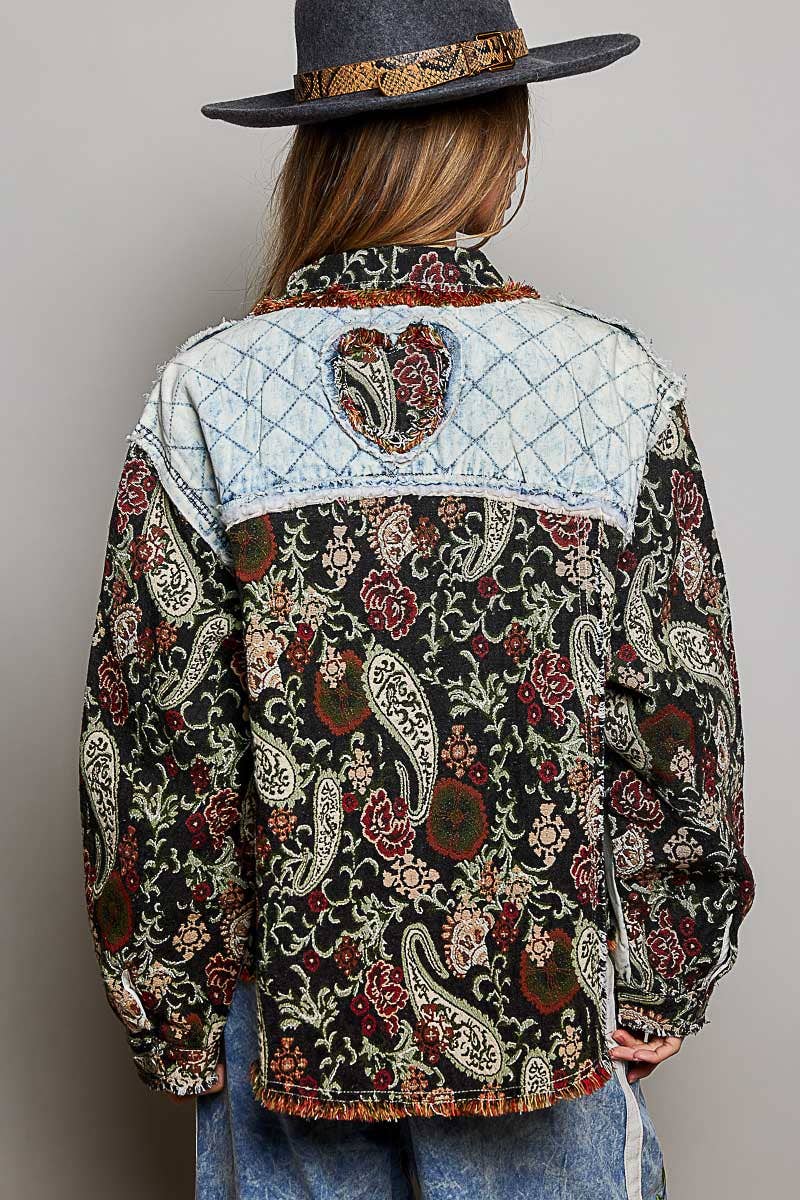Valentina Vintage Jacquard Patch Jacket