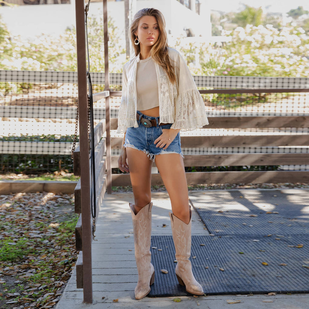Boho Lace Cropped Summer Top