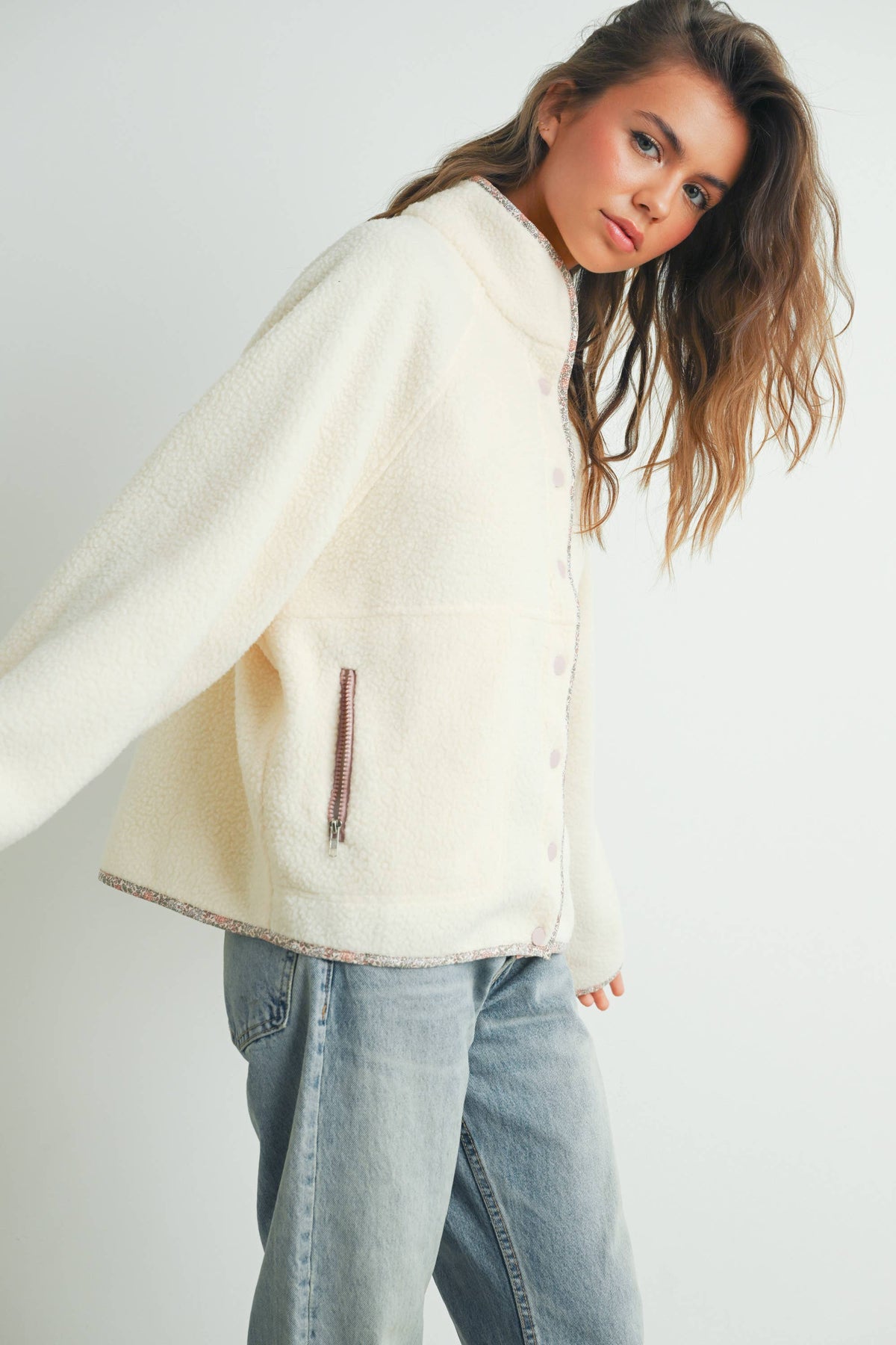 Serenity Cozy Sherpa Snap Jacket