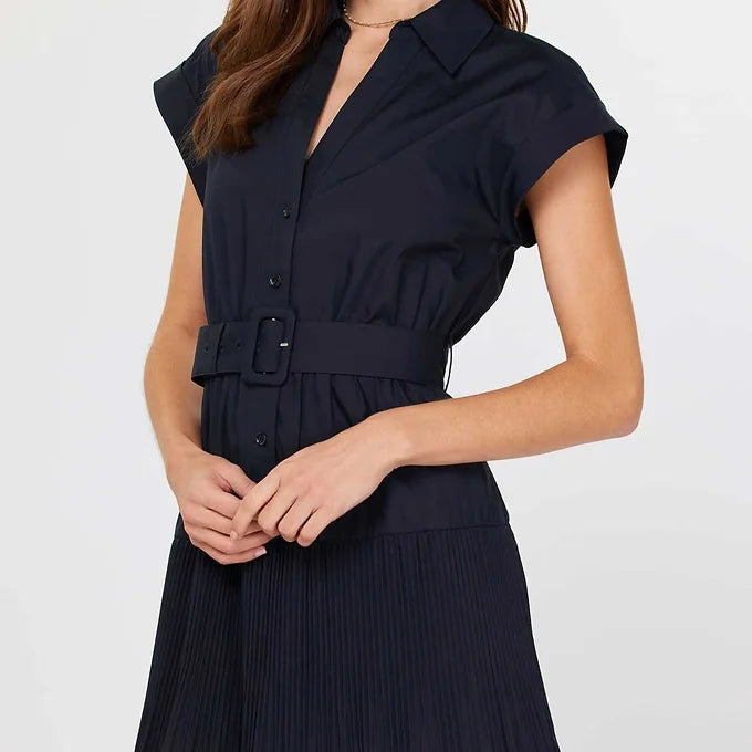Melinda Tiered Midi Dress w/ Buckle