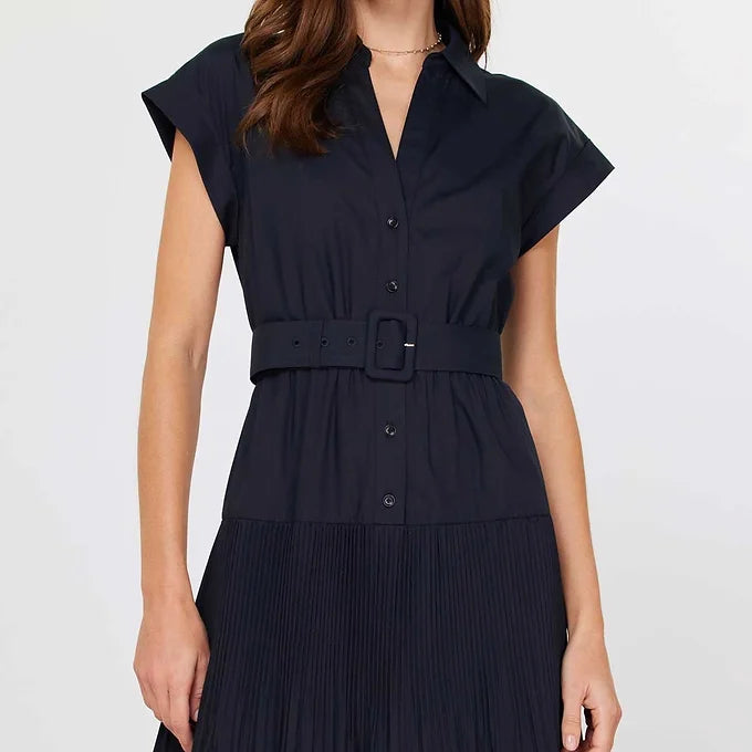 Melinda Tiered Midi Dress w/ Buckle