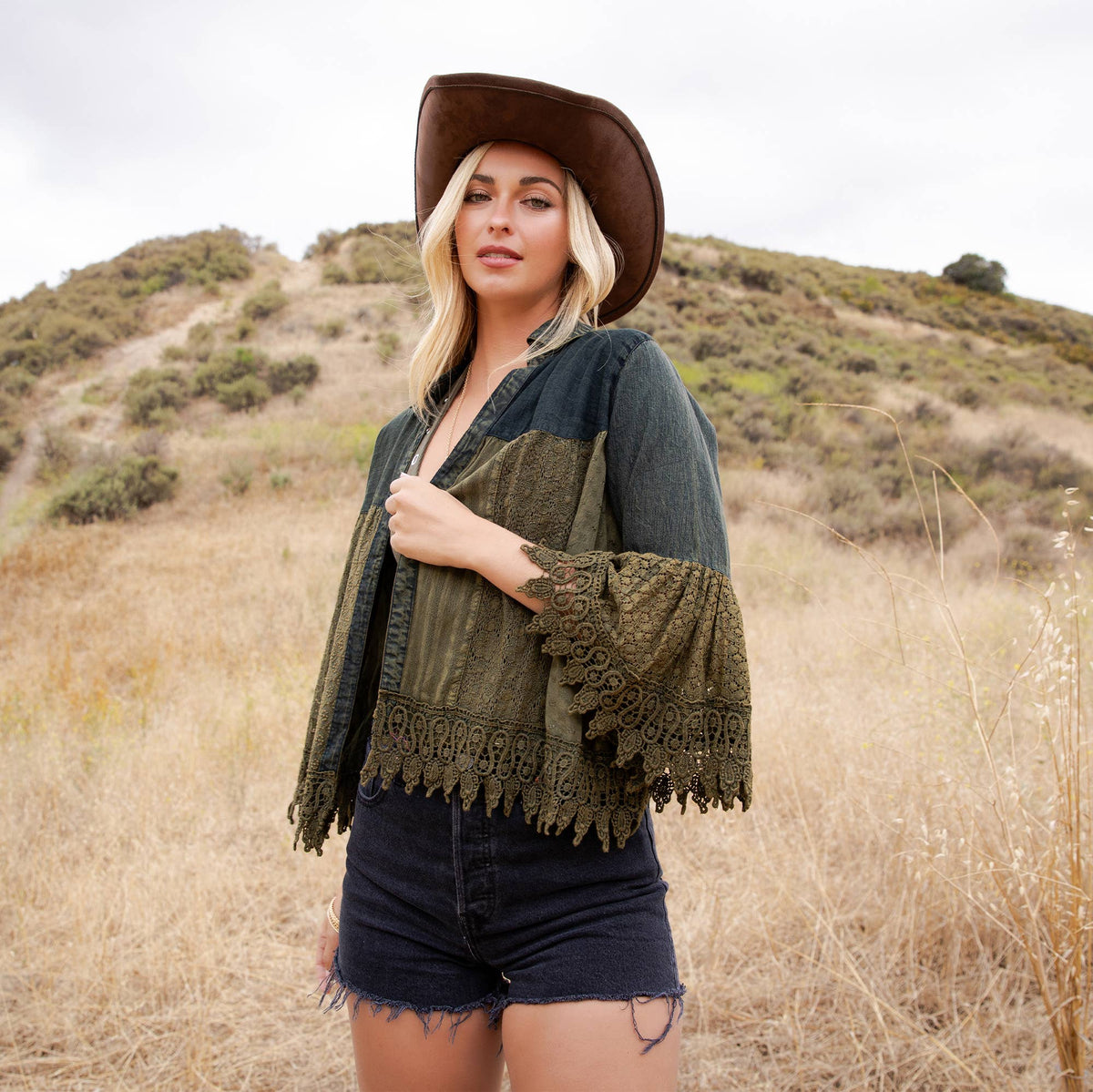 Juniper Crochet Lace Bell Sleeve Jacket