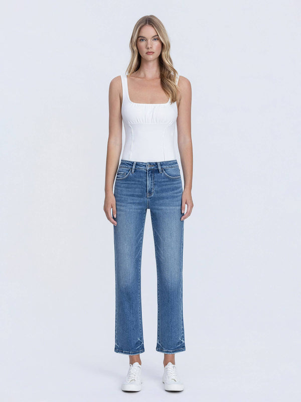 Holly High Rise Cropped Straight Jeans