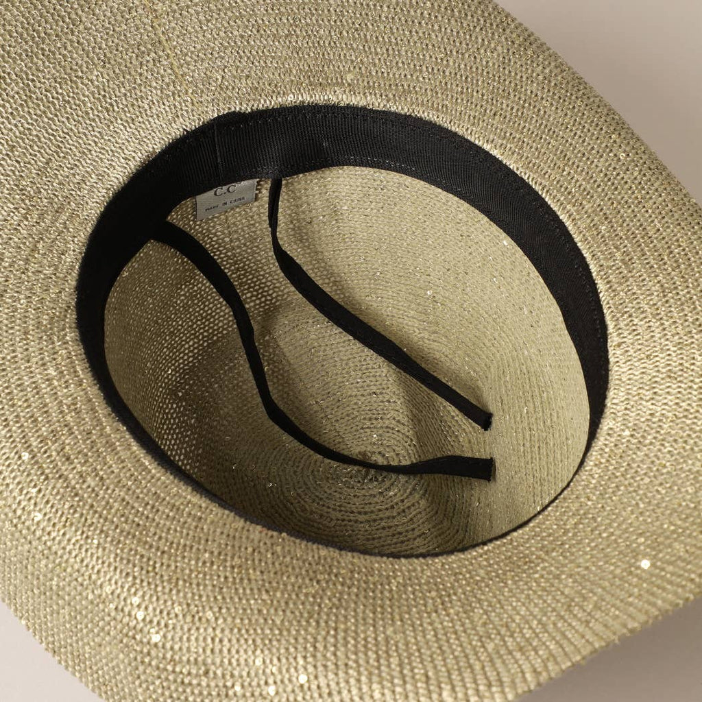 Sequin Cowboy Hat with Suede String