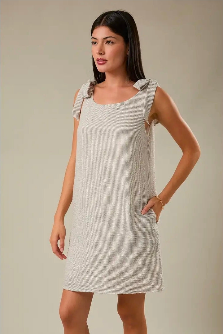 Summer Easy Style Shoulder Tie Dress