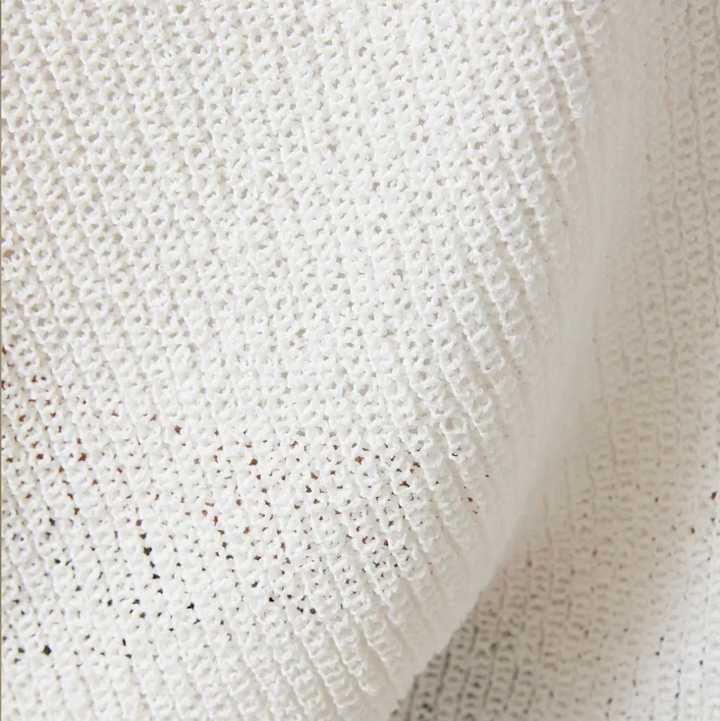 Annie White V- Neck Cardigan