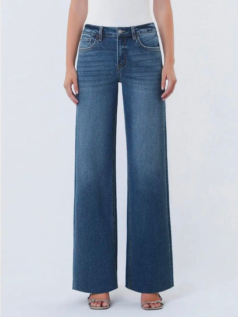 LoverVet High-Rise Wide Leg Jeans (Blue) STYLE LV1134