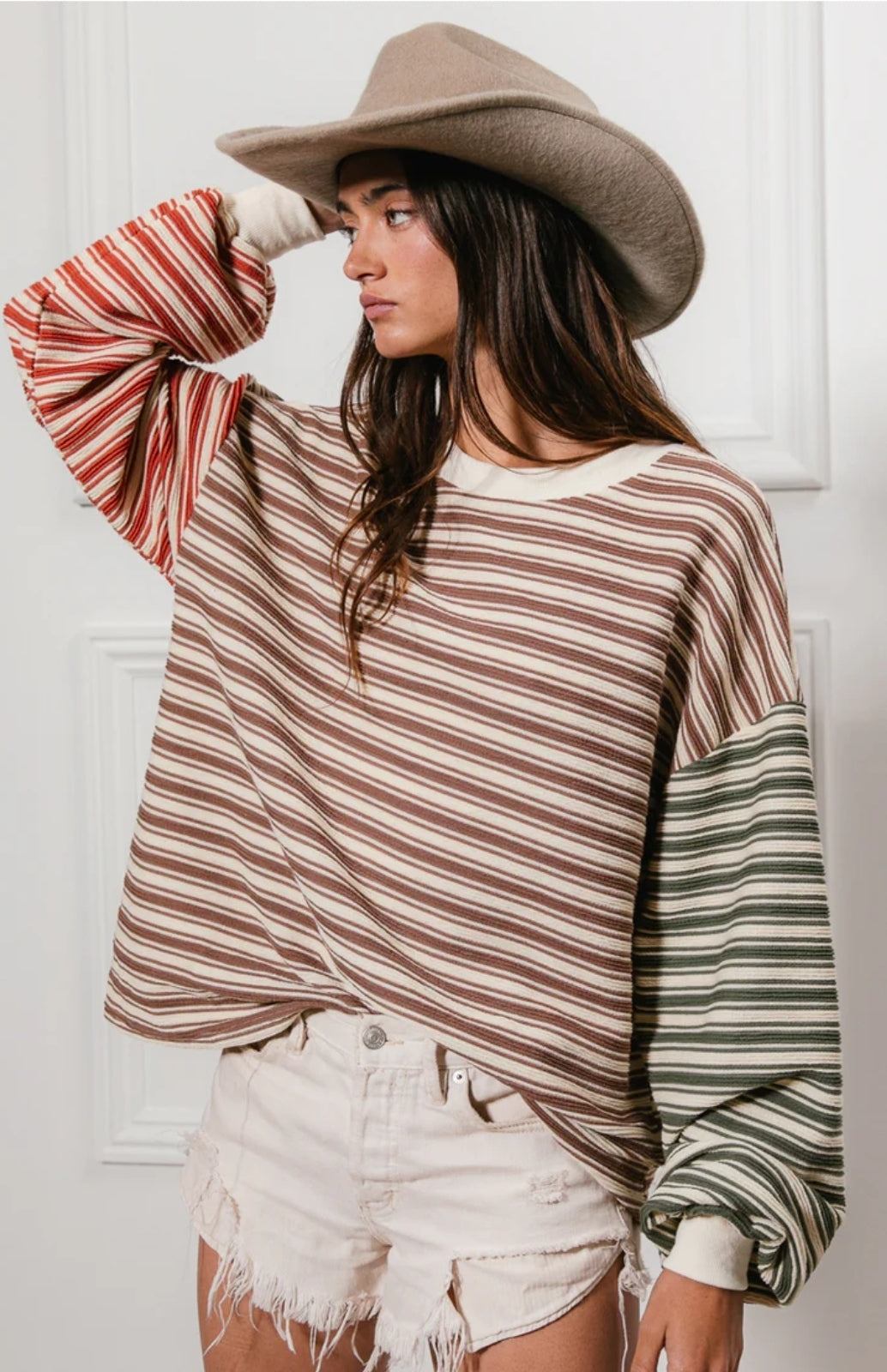 Sabine Striped Pullover Sweatshirt